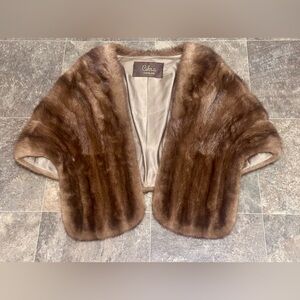 Vintage Luxurious Brown Mink Fur Shrug